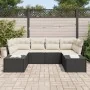 Conjunto de Sofá de Jardín de 6 Piezas con Cojines Negro Ratán Sintético by , Outdoor sofas - Ref: Foro24-3347197, Price: 422...