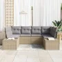Juego de Sofá de Jardín de 6 Piezas con Cojines Beige de Ratán Poliéster | Foro24.es | Tu tienda online para hogar, jardín y más Foro24.es
