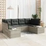Juego de Sofá de Jardín de 6 Piezas con Cojines Gris Claro Ratán PE von , Outdoor-Sofas - Ref: Foro24-3347202, Preis: 460,37 ...