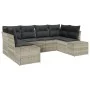 Juego de Sofá de Jardín de 6 Piezas con Cojines Gris Claro Ratán PE von , Outdoor-Sofas - Ref: Foro24-3347202, Preis: 460,37 ...