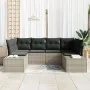 Juego de Sofá de Jardín de 6 Piezas con Cojines Gris Claro Ratán PE von , Outdoor-Sofas - Ref: Foro24-3347202, Preis: 460,37 ...