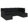 Juego de sofá de jardín de 6 piezas con cojines negros de poliratán by , Outdoor sofas - Ref: Foro24-3347203, Price: 433,63 €...