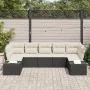 Juego de Sofá de Jardín de 7 Piezas con Cojines Negro Poliratán by , Outdoor sofas - Ref: Foro24-3347207, Price: 484,88 €, Di...