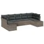 Conjunto de Sofás de Jardín de 7 Piezas con Cojines Gris de Poliratán von , Outdoor-Sofas - Ref: Foro24-3347209, Preis: 480,5...