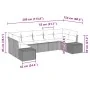 Conjunto de Sofás de Jardín de 7 Piezas con Cojines Gris de Poliratán von , Outdoor-Sofas - Ref: Foro24-3347209, Preis: 480,5...