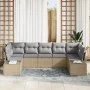 Juego de sofá de jardín de 7 piezas con cojines Beige Poliratán | Foro24.es | Tu tienda online para hogar, jardín y más Foro24.es
