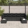 Set de Sofá de Jardín de 7 Piezas con Cojines Negro Ratán Poliéster | Foro24.es | Tu tienda online para hogar, jardín y más Foro24.es