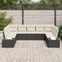 Set de sofá de jardín de 9 piezas con cojines negro ratán poliéster von , Outdoor-Sofas - Ref: Foro24-3347217, Preis: 570,48 ...