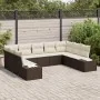 Conjunto de Sofá de Jardín Set de 9 Marrón y crema | Foro24.es | Tu tienda online para hogar, jardín y más Foro24.es