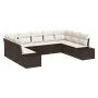Conjunto de Sofá de Jardín Set de 9 Marrón y crema | Foro24.es | Tu tienda online para hogar, jardín y más Foro24.es