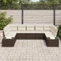 Conjunto de Sofá de Jardín Set de 9 Marrón y crema | Foro24.es | Tu tienda online para hogar, jardín y más Foro24.es