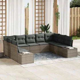Set de sofá de jardín Set de 9 Gris Ratán Sofá de jardín by , Outdoor sofas - Ref: Foro24-3347219, Price: 574,30 €, Discount: %