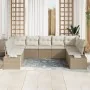 juego de sofá de jardín de 9 piezas con cojines beige de poliratán von , Outdoor-Sofas - Ref: Foro24-3347221, Preis: 632,82 €...