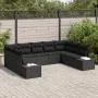 Set de Sofá de Jardín de 9 Piezas con Cojines Negro Ratán de Polietileno by , Outdoor sofas - Ref: Foro24-3347223, Price: 600...