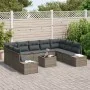 Conjunto de Sofá de Jardín de 9 Piezas con Cojines Negro Poliratán by , Outdoor sofas - Ref: Foro24-3347229, Price: 618,54 €,...