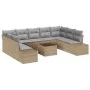 Juego de Sofás de Jardín Set de 10 Beige y gris Ratán Polietileno | Foro24.es | Tu tienda online para hogar, jardín y más Foro24.es