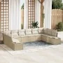 Conjunto de sofá de jardín de 10 piezas con cojines Beige Ratán Sintético by , Outdoor sofas - Ref: Foro24-3347241, Price: 69...