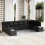 Conjunto de Sofás de Jardín de 10 Piezas con Cojines en Ratán Negro by , Outdoor sofas - Ref: Foro24-3347243, Price: 678,57 €...