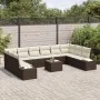Juego de Sofá de Jardín de 10 Piezas con Cojines Gris Poliratán | Foro24.es | Tu tienda online para hogar, jardín y más Foro24.es