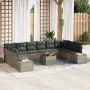 Juego de Sofá de Jardín de 11 piezas con Cojines Gris Ratán Poliéster by , Outdoor sofas - Ref: Foro24-3347252, Price: 767,35...