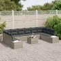 Juego de Sofá de Jardín de 11 piezas con Cojines Gris Ratán Poliéster by , Outdoor sofas - Ref: Foro24-3347252, Price: 767,35...