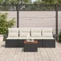 Juego de Sofás de Jardín de 5 Piezas con Cojines Negro Poliratán Acacia | Foro24.es | Tu tienda online para hogar, jardín y más Foro24.es