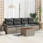 Conjunto de Sofá de Jardín de 5 Piezas con Cojines Gris Poliratán Acacia by , Outdoor sofas - Ref: Foro24-3347258, Price: 302...