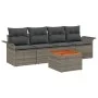 Conjunto de Sofá de Jardín de 5 Piezas con Cojines Gris Poliratán Acacia by , Outdoor sofas - Ref: Foro24-3347258, Price: 302...