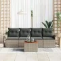 Conjunto de Sofá de Jardín de 5 Piezas con Cojines Gris Poliratán Acacia by , Outdoor sofas - Ref: Foro24-3347258, Price: 302...