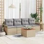 Conjunto de Sofá de Jardín de 5 Piezas con Cojines Beige Ratán Poliéster | Foro24.es | Tu tienda online para hogar, jardín y más Foro24.es