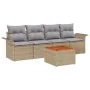 Conjunto de Sofá de Jardín de 5 Piezas con Cojines Beige Ratán Poliéster | Foro24.es | Tu tienda online para hogar, jardín y más Foro24.es