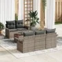 Juego de Sofás de Jardín de 6 Piezas con Cojines Gris Poliratán Acacia von , Outdoor-Sofas - Ref: Foro24-3347265, Preis: 430,...