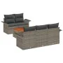 Juego de Sofás de Jardín de 6 Piezas con Cojines Gris Poliratán Acacia von , Outdoor-Sofas - Ref: Foro24-3347265, Preis: 430,...