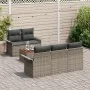 Juego de Sofás de Jardín de 6 Piezas con Cojines Gris Poliratán Acacia von , Outdoor-Sofas - Ref: Foro24-3347265, Preis: 430,...