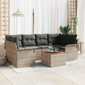 Set de Sofá de Jardín de 7 Piezas con Cojines Gris Poliratán Acacia von , Outdoor-Sofas - Ref: Foro24-3347279, Preis: 437,54 ...