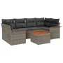 Set de Sofá de Jardín de 7 Piezas con Cojines Gris Poliratán Acacia de , Sofás de exterior - Ref: Foro24-3347279, Precio: 437...