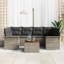 Set de Sofá de Jardín de 7 Piezas con Cojines Gris Poliratán Acacia de , Sofás de exterior - Ref: Foro24-3347279, Precio: 437...