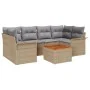 Conjunto de Sofá de Jardín de 7 Piezas con Cojines Beige Poliratán Acacia | Foro24.es | Tu tienda online para hogar, jardín y más Foro24.es