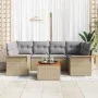 Conjunto de Sofá de Jardín de 7 Piezas con Cojines Beige Poliratán Acacia | Foro24.es | Tu tienda online para hogar, jardín y más Foro24.es