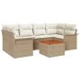 Juego de Sofá de Jardín de 7 Piezas con Cojines Beige Ratán Poliéster Acacia by , Outdoor sofas - Ref: Foro24-3347281, Price:...