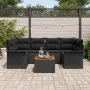 Conjunto de Sofá de Jardín de 7 Piezas con Cojines Negro Ratán Poliéster Acacia | Foro24.es | Tu tienda online para hogar, jardín y más Foro24.es