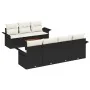 Conjunto de Sofá de Jardín de 8 Piezas con Cojines Ratan Negro Acacia | Foro24.es | Tu tienda online para hogar, jardín y más Foro24.es