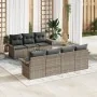 Conjunto de Sofá de Jardín de 8 Piezas con Cojines Gris Ratán Poliéster Acacia by , Outdoor sofas - Ref: Foro24-3347286, Pric...