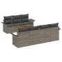 Conjunto de Sofá de Jardín de 8 Piezas con Cojines Gris Ratán Poliéster Acacia by , Outdoor sofas - Ref: Foro24-3347286, Pric...
