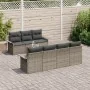 Conjunto de Sofá de Jardín de 8 Piezas con Cojines Gris Ratán Poliéster Acacia by , Outdoor sofas - Ref: Foro24-3347286, Pric...