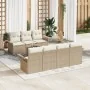 Juego de sofá de jardín de 8 piezas con cojines beige de polirratán by , Outdoor sofas - Ref: Foro24-3347288, Price: 560,36 €...