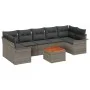Juego de Sofá de Jardín de 8 Piezas con Cojines Gris Poliratán Acacia by , Outdoor sofas - Ref: Foro24-3347293, Price: 501,42...