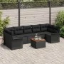 Conjunto de Sofás de Jardín de 8 Piezas con Cojines en Ratán Poliéster Negro Acacia by , Outdoor sofas - Ref: Foro24-3347296,...