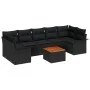 Conjunto de Sofás de Jardín de 8 Piezas con Cojines en Ratán Poliéster Negro Acacia by , Outdoor sofas - Ref: Foro24-3347296,...