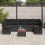 Conjunto de Sofás de Jardín de 8 Piezas con Cojines en Ratán Poliéster Negro Acacia by , Outdoor sofas - Ref: Foro24-3347296,...